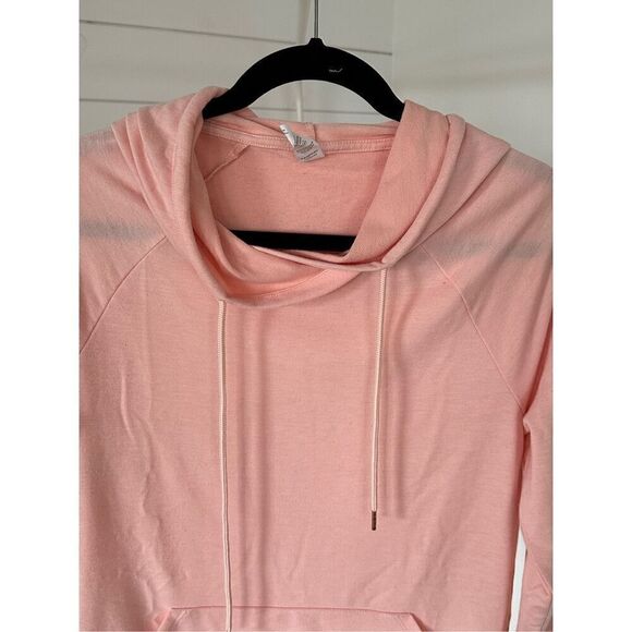 Marika hooded long sleeve t-shirt women’s small salmon cowl neck yoga activewear - Picture 2 of 5